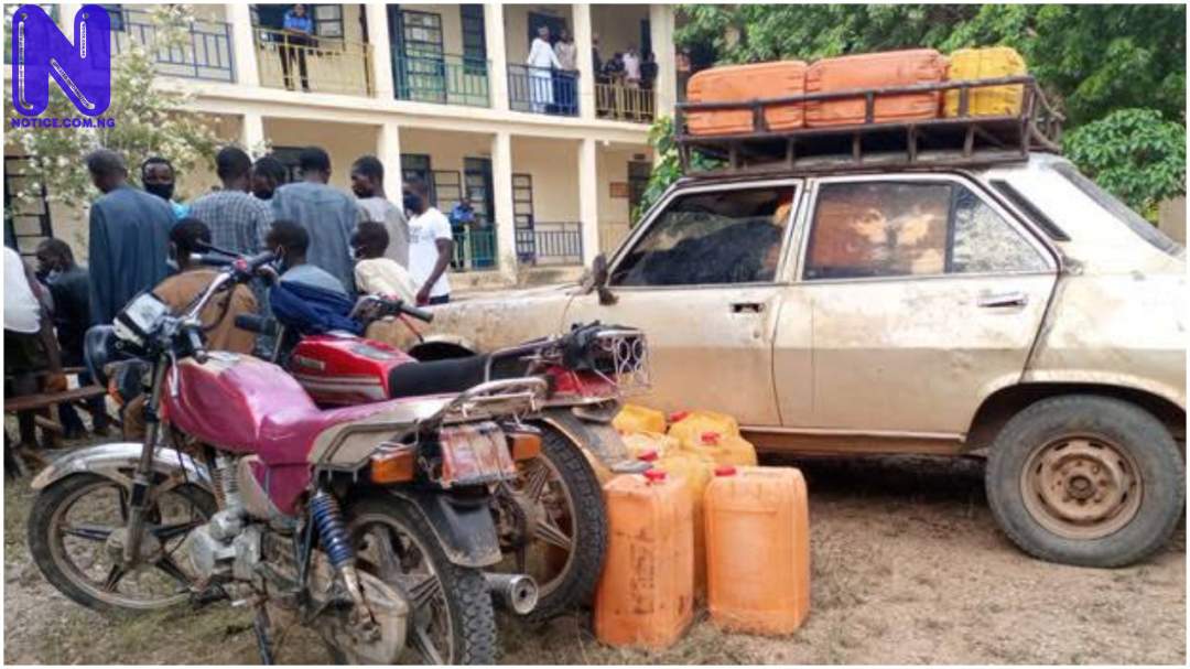 Smugglers use Peugeot 504 to smuggle 250 litres of fuel to bandits in Katsina forest PJIMAGE-23242381