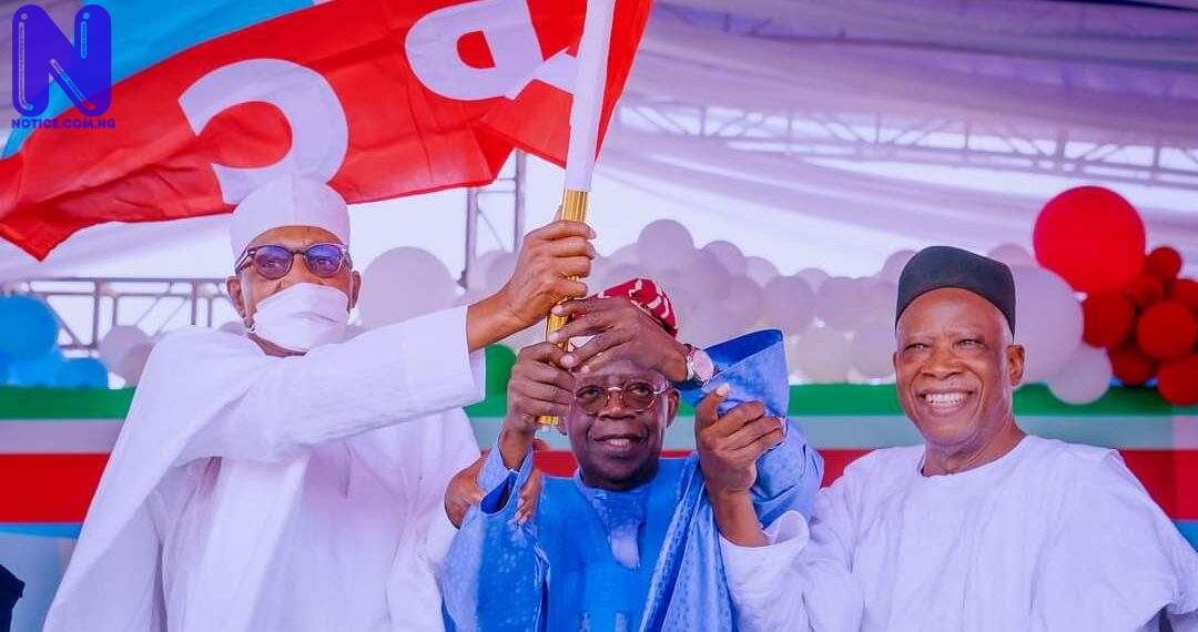 Insecurity, erratic electricity, fuel scarcity persist as APC seeks fresh mandate - 2023 PRESIDENT-MUHAMMADU-BUHARI-WINNER-OF-THE-APC-PRIMARIES-BOLA-AHMED-TINUBU-AND-APC-NATIONAL-CHAIRMAN-ABDULLAHI-ADAMU-1080X570-181692